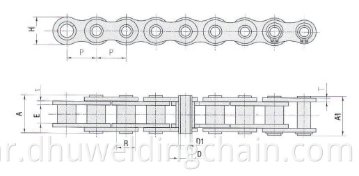 سلسلة النقل الملف الشخصي Profile Conveyor Chain